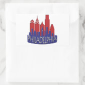 Philly Skyline Newwave Patriot Rechteckiger Aufkleber (Tasche)