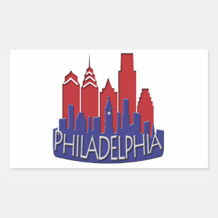 Philly Skyline Newwave Patriot Rechteckiger Aufkleber