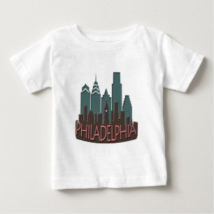 Philly Skyline newwave Schokolade Baby T-shirt