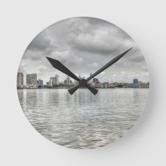 Philly skyline runde wanduhr (Vorderseite)