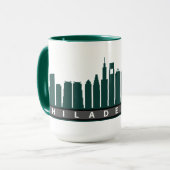 Philly Skyline-Tasse 2019 im Grün Tasse (Vorderseite Links)