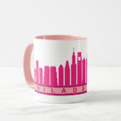 Philly Skyline-Tasse 2019 im Rosa Tasse (Vorderseite Links)