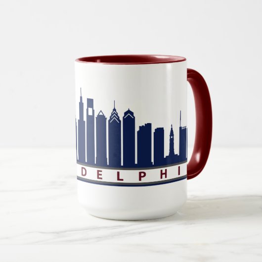 Philly Skyline-Tasse 2019 in der Marine Tasse (VorderseiteRechts)
