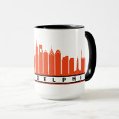 Philly Skyline-Tasse 2019 in der Orange u. im Tasse (VorderseiteRechts)
