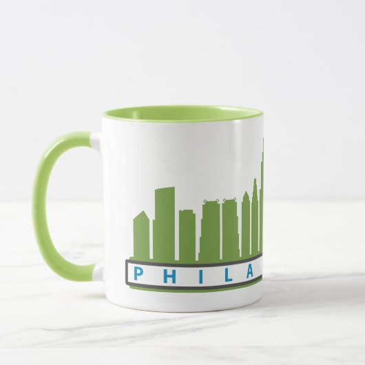 Philly Skyline-Tasse 2019 in Limonem u. in Grauem Tasse (Links)