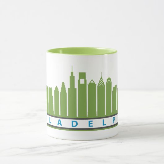 Philly Skyline-Tasse 2019 in Limonem u. in Grauem Tasse (Zentrum)