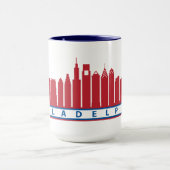 Philly Skyline-Tasse 2019 in rotem weißem u. blau Tasse (Zentrum)