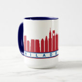 Philly Skyline-Tasse 2019 in rotem weißem u. blau Tasse (Vorderseite Links)