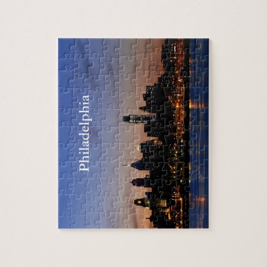 Philly Sonnenuntergang-Skyline-Puzzlespiel Puzzle (Vertikal)