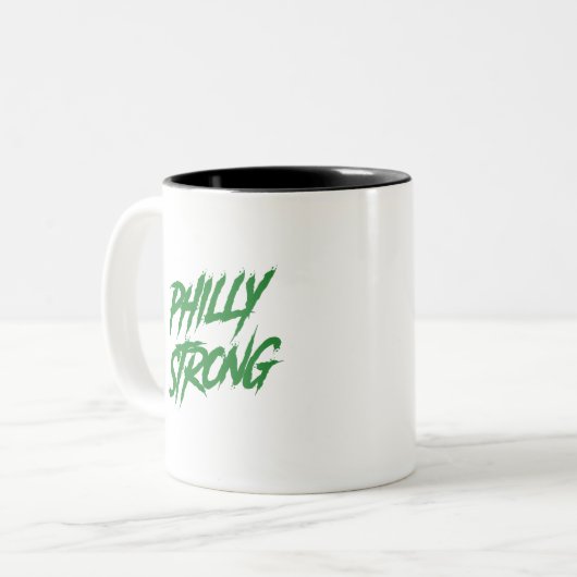 Philly Strong Graffiti Style Zweifarbige Tasse (Vorderseite Links)