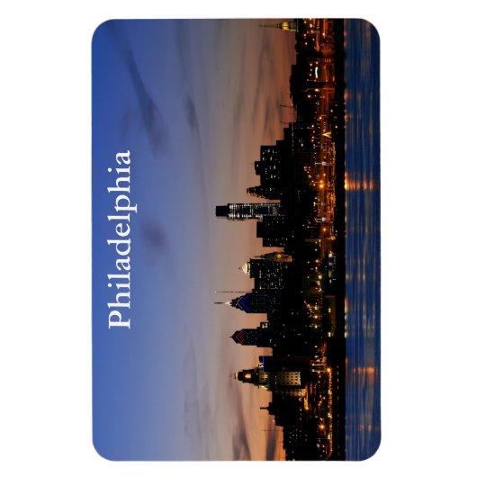 Philly Sunset Skyline Premium Magnet (Vertikal)