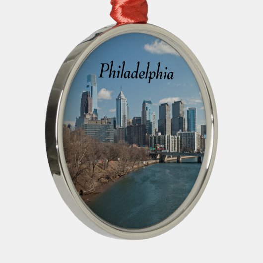 Philly Winter Silbernes Ornament (Rechts)