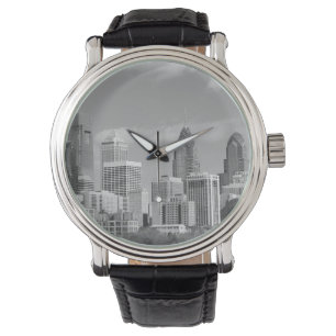 Philly Wolkenkratzer Schwarzweiss Armbanduhr