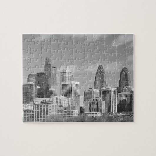 Philly Wolkenkratzer Schwarzweiss Puzzle (Horizontal)