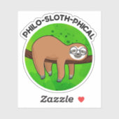 Philo-sloth-phical Funny Animal Sloth Pun Aufkleber (Blatt)