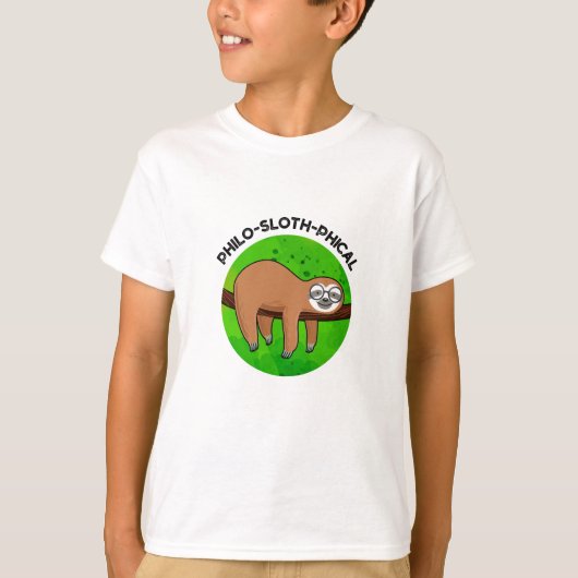 Philo-sloth-phical Funny Animal Sloth Pun T-Shirt (Vorderseite)