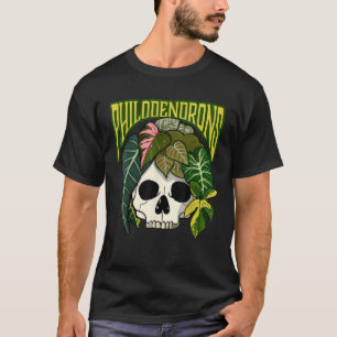 Philodendron House Pflanze Lover Skull Aroids Head T-Shirt