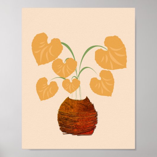 Philodendron Pflanze in Copper Poster (Vorne)