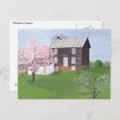 Philomont Log Kabine Postkarte (Vorne/Hinten)