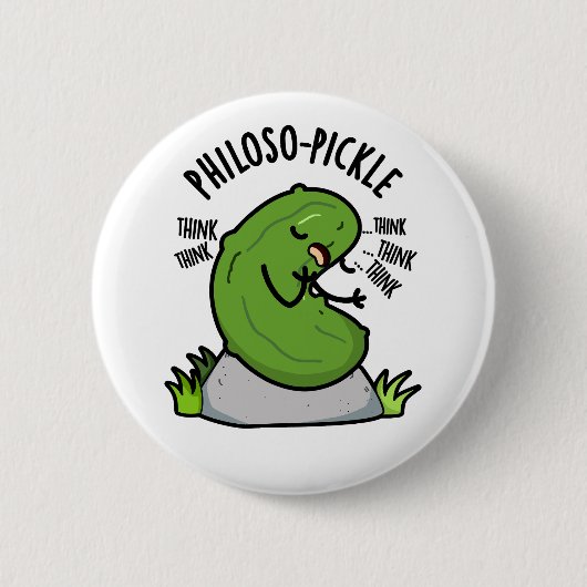 Philoso pickle Funny Pickle Pun Button (Vorderseite)