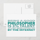 Philosoph 3% Talent Postkarte (Vorne/Hinten)