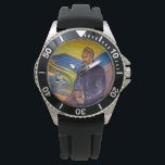 Philosoph Friedrich Nietzsche (von Edvard Munch) Armbanduhr<br><div class="desc">Dieses Design zeigt ein Gemälde des deutschen Philosophen Friedrich Nietzsche (1844-1900) des norwegischen Künstlers Edvard Munch (1863-1944). Nietzsches Schriften haben seit seinem Tod an der Wende des 20. Jahrhunderts einen bedeutenden Einfluss auf die intellektuelle Geschichte und das politische Denken. In diesem Gemälde ist Friedrich Nietzsche auf einer Brücke stehend, die...</div>