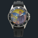Philosoph Friedrich Nietzsche (von Edvard Munch) Armbanduhr<br><div class="desc">Dieses Design zeigt ein Gemälde des deutschen Philosophen Friedrich Nietzsche (1844-1900) des norwegischen Künstlers Edvard Munch (1863-1944). Nietzsches Schriften haben seit seinem Tod an der Wende des 20. Jahrhunderts einen bedeutenden Einfluss auf die intellektuelle Geschichte und das politische Denken. In diesem Gemälde ist Friedrich Nietzsche auf einer Brücke stehend, die...</div>