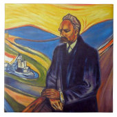 Philosoph Friedrich Nietzsche (von Edvard Munch) Fliese (Vorderseite)