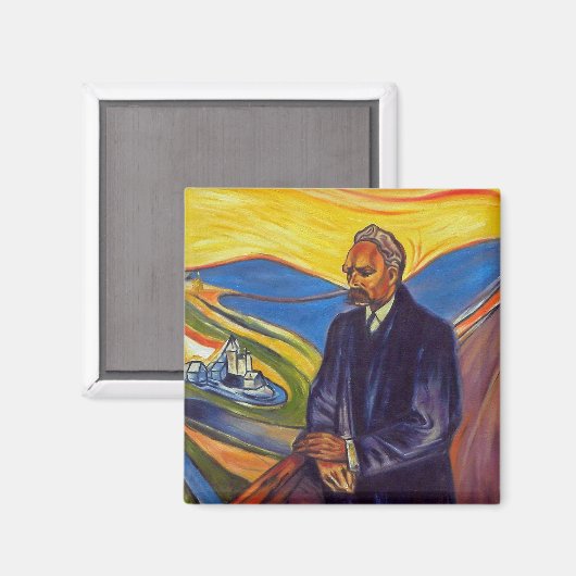 Philosoph Friedrich Nietzsche (von Edvard Munch) Magnet (Vorderseite/Rückseite)