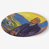 Philosoph Friedrich Nietzsche (von Edvard Munch) Pappteller (Schrägansicht)