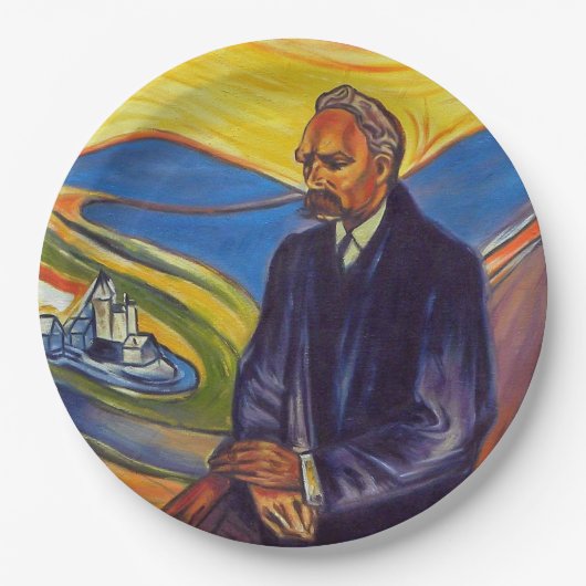 Philosoph Friedrich Nietzsche (von Edvard Munch) Pappteller (Vorderseite)