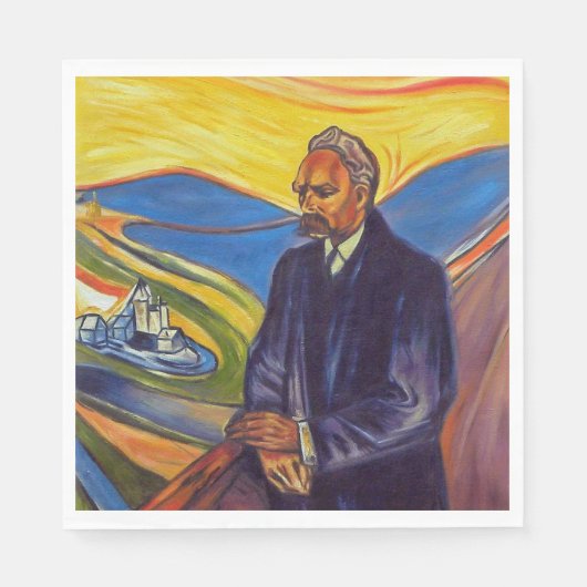 Philosoph Friedrich Nietzsche (von Edvard Munch) Serviette (Vorderseite)