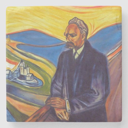 Philosoph Friedrich Nietzsche (von Edvard Munch) Steinuntersetzer (Vorderseite)