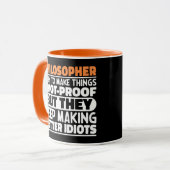 Philosoph Ich versuche Dinge zu machen Lustige Spr Tasse (Vorderseite Links)