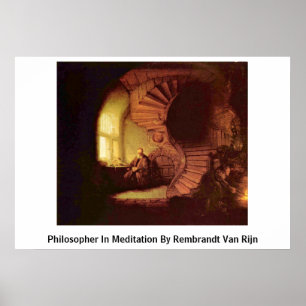 Philosoph in der Meditation durch Rembrandt Van Poster