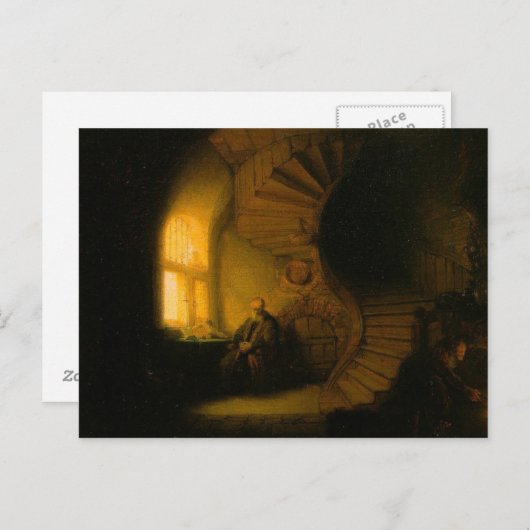 Philosoph in Meditation Postkarte (Vorne/Hinten)