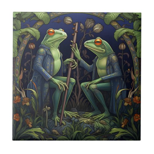 Philosoph King Frogs Tile (Swamp Collection) Fliese (Vorderseite)