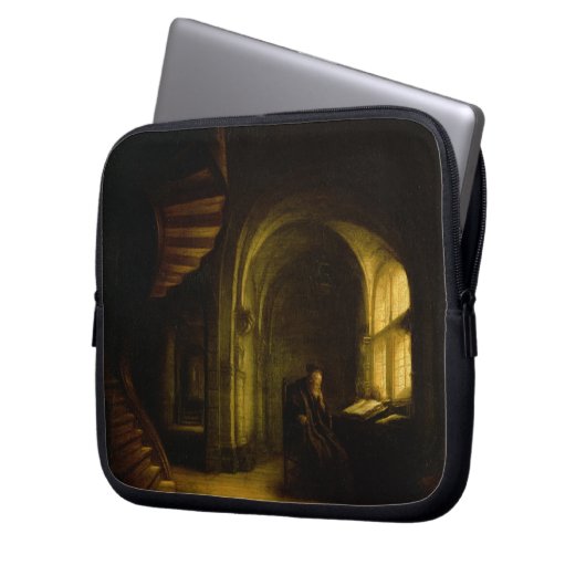 Philosoph mit einem offenen Buch, 1625-7 (Öl auf Laptopschutzhülle (Vorderseite Links)