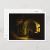 Philosoph mit einem offenen Buch, 1625-7 (Öl auf S Postkarte (Vorne/Hinten)