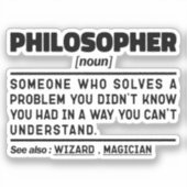 Philosoph Noun Metaphysik Thinker Sarcasm Aufkleber (Vorderseite)