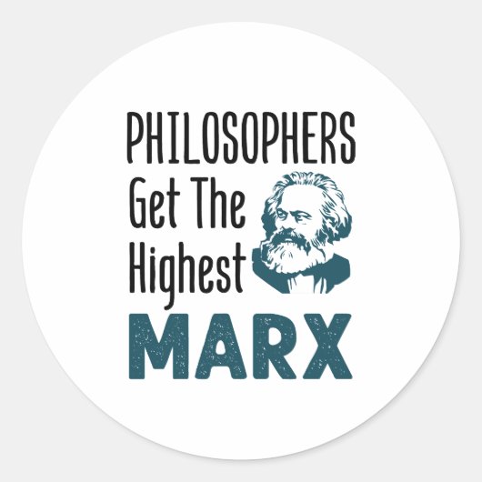 Philosophen erhalten die höchste Marx Philosophie Runder Aufkleber (Vorderseite)
