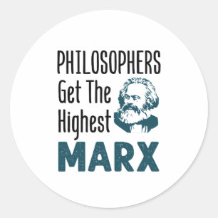 Philosophen erhalten die höchste Marx Philosophie  Runder Aufkleber