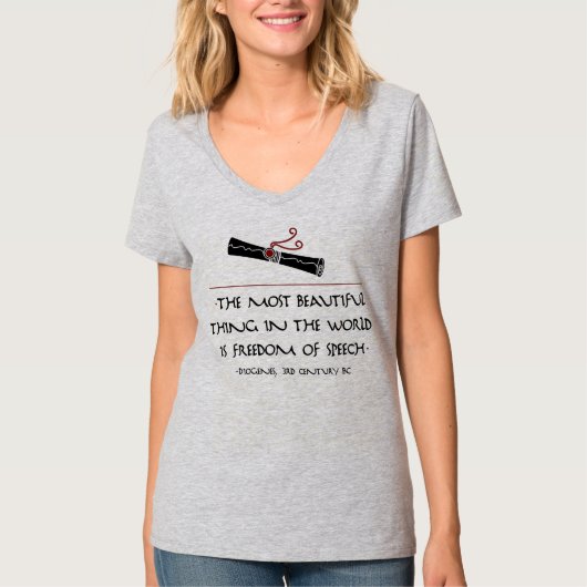 Philosophenzitat: Diogenes auf Redefreiheit T-Shirt (Vorderseite)