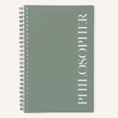 "Philosopher" Journal in Sage Green Notizblock (Vorderseite)