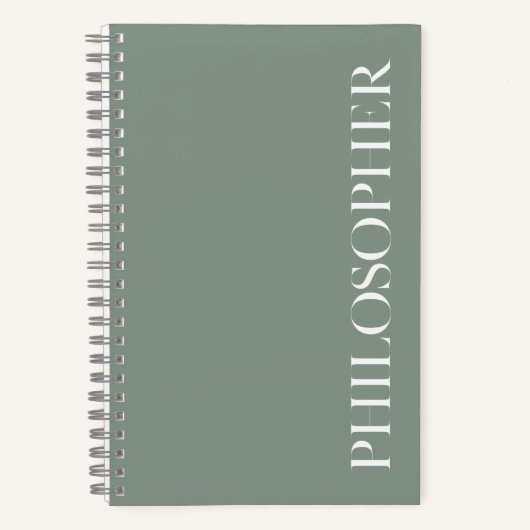 "Philosopher" Journal in Sage Green Notizblock (Vorderseite)