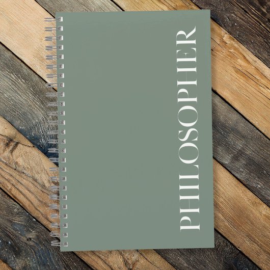 "Philosopher" Journal in Sage Green Notizblock