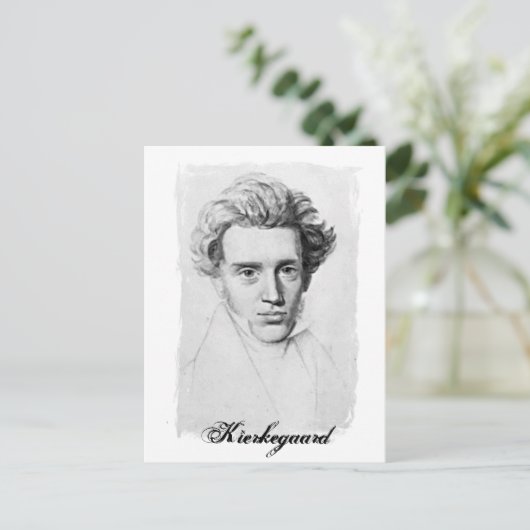 Philosopher Soren Kierkegaard Postkarte (Stehend Vorderseite)