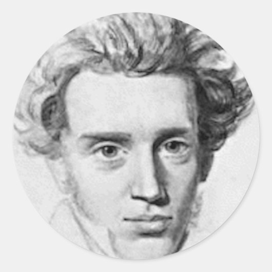 Philosopher Soren Kierkegaard Runder Aufkleber (Vorderseite)