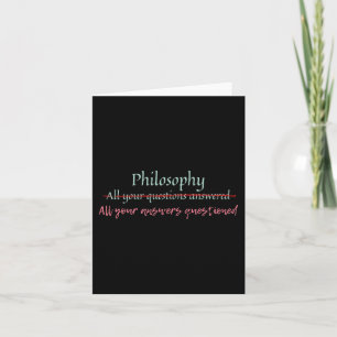Philosophie, all Ihre Antworten in Frage gestellt Karte