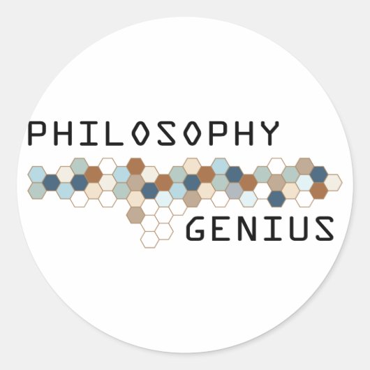 Philosophie Genius Runder Aufkleber (Vorderseite)